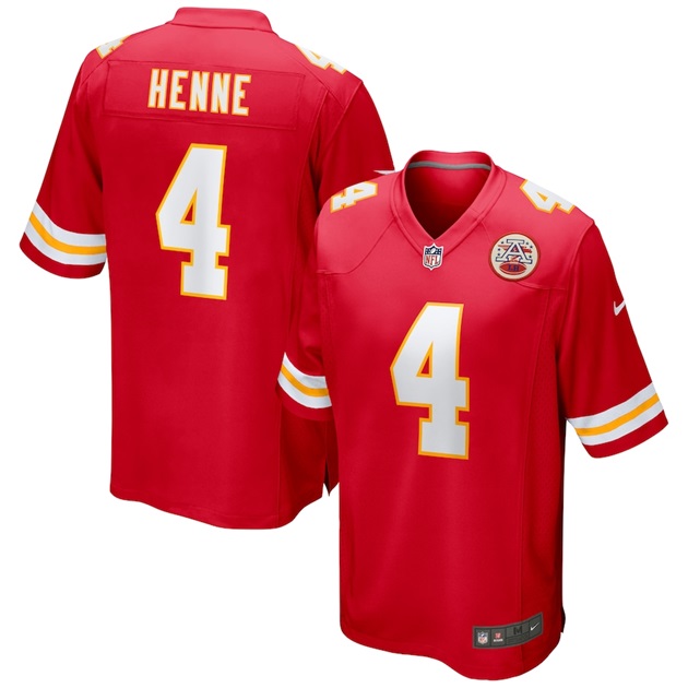 mens nike chad henne red kansas city chiefs game jersey